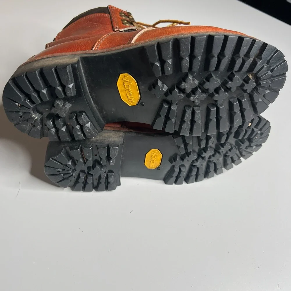 Vintage Dexter Hiking Boots Vibram Sole Brown Leather Mountaineering USA Men's 7